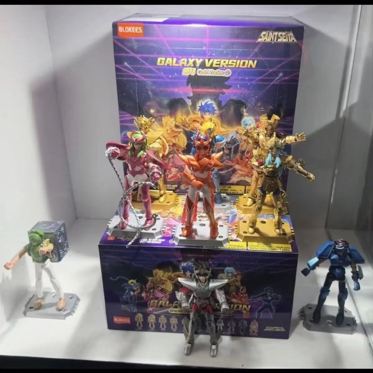 Original Blokees Saint Seiya Galaxy V1V2V03V4 Athena Aries Mu Aiolia Aldebaran Kiki Shiryu Lionet Ban FigureChildren ToysGift