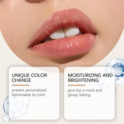 Gold Foil Color Changing Lip Balm Glossy Non-Sticky Nourishing Moisturizing Lasting Transferproof Color Changing Lipstick