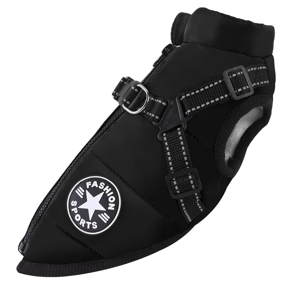 Winter Waterproof Dog Jacket with Harness 🐶❄️