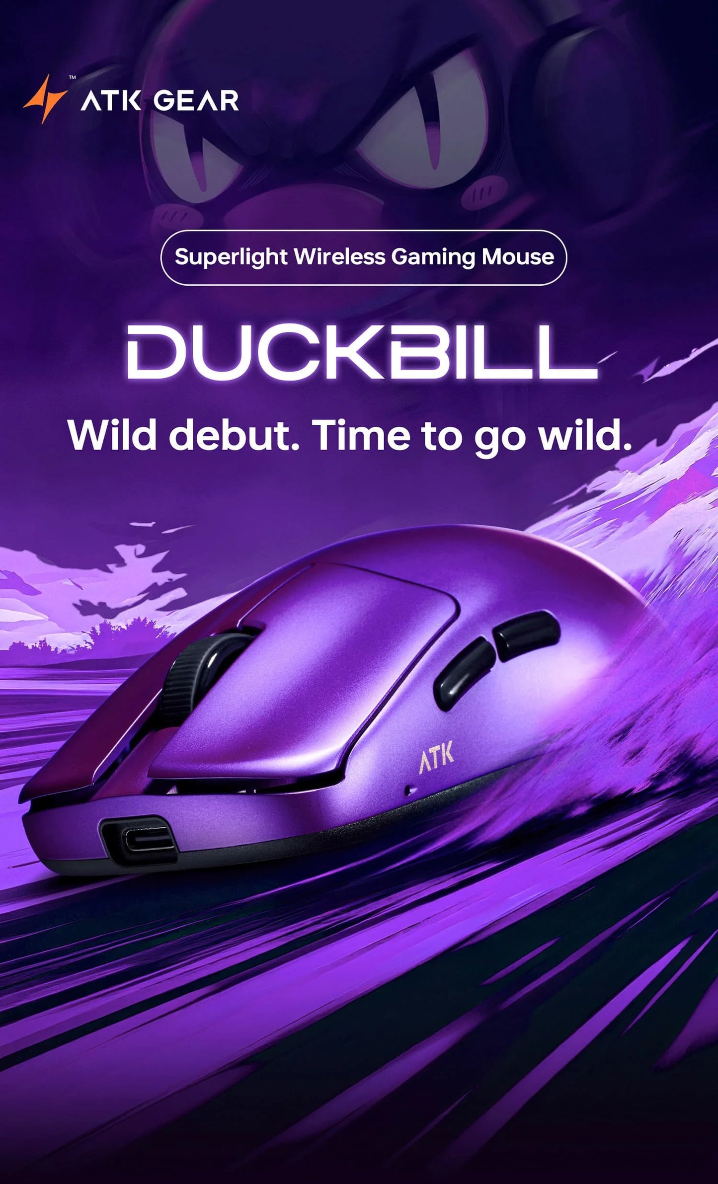 ATK Blazing Sky DUCKBILL Ultra Mouse 2.4G Dual Mode Wireless Mouse Paw3950Ultra Sensor 8000Hz 46g Lightweight Gaming Mice