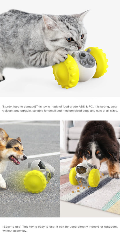 Pet Balance Car Slow Feeder Toy Interactive Treat Dispenser for Dogs Cats Anti-overturn Gravity Move Puzzle Toy Relieve Anxiety
