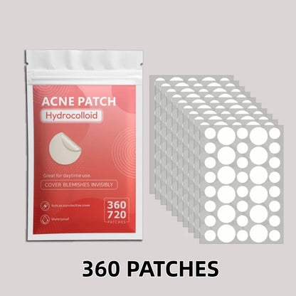 360/720pcs Transparent Hydrocolloid Pimple Patches – Ultra-Thin Invisible Dots, Waterproof Daily Spot Covers for All Skin Types