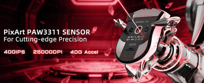 ATTACK SHARK V3 Light Wireless Gaming Mouse PAW3311 Sensor 25000DPI500mAh, 62g 25KDPI 2.4G/BT/USB-C Rechargeable Wireless Mouse