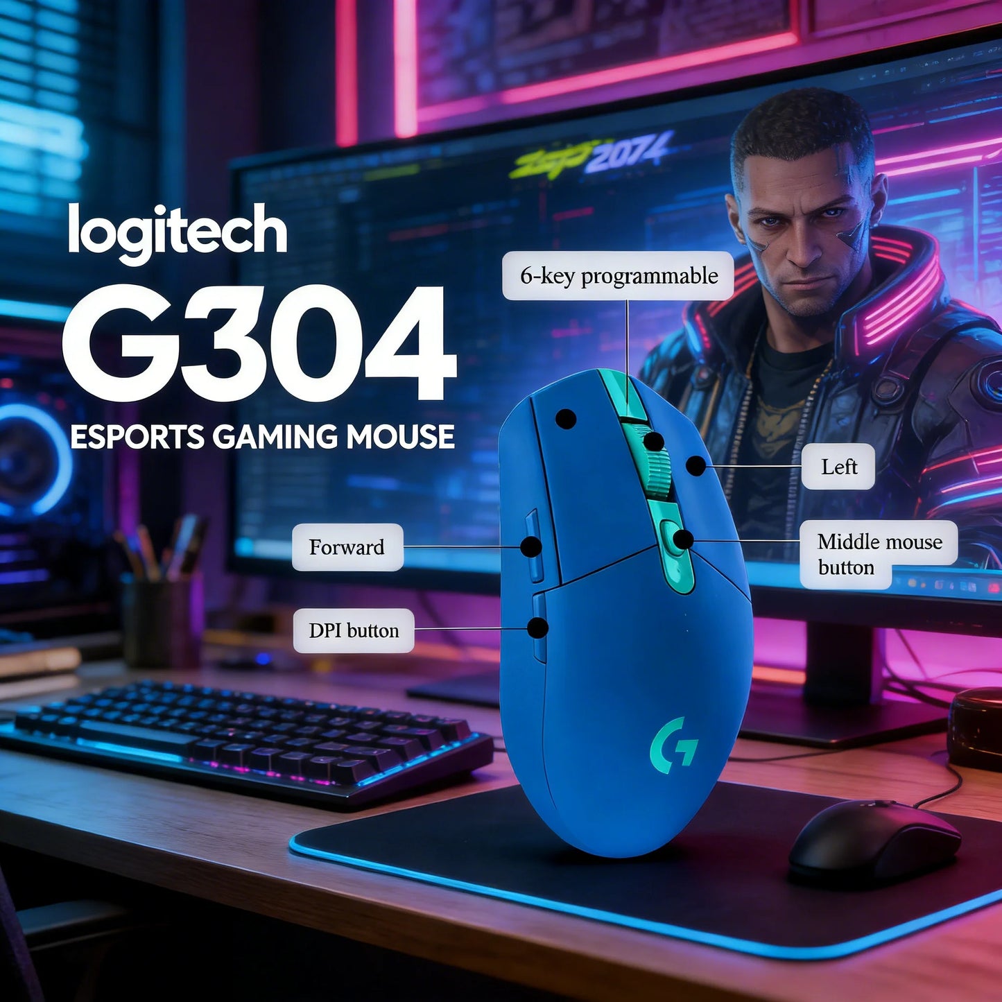 Logitech G309 Kamisato Ayaka Special Edition Wireless Bluetooth Dual-Mode Esports Mouse Hybrid Switches+G102/G203/G304/G305/M220