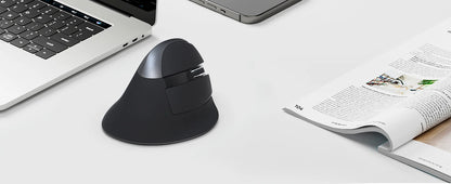 Delux M618 Mini Ergonomic Mouse Gaming Wireless Vertical Mouse Bluetooth 2.4GHz Rechargeable 4000dpi Silent Mice for Office