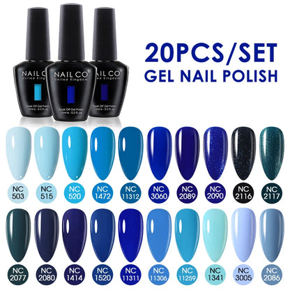 NAILCO 15ml Gel Nail Polish Set 30pcs/Lot Gel Polish Nail Soak Off UV LED Semi-Permanent Varnishes Nail Art Salon Free Shipping
