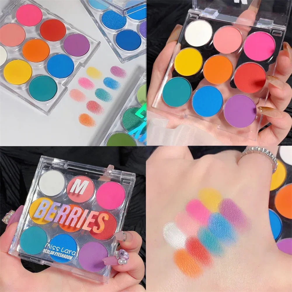 9 Colors Eye Shadow Palette Summer Pearl Matte Fine Shimmer Eyeshadow Powder Long Lasting Charming Eyes Make Up Palette Cosmetic
