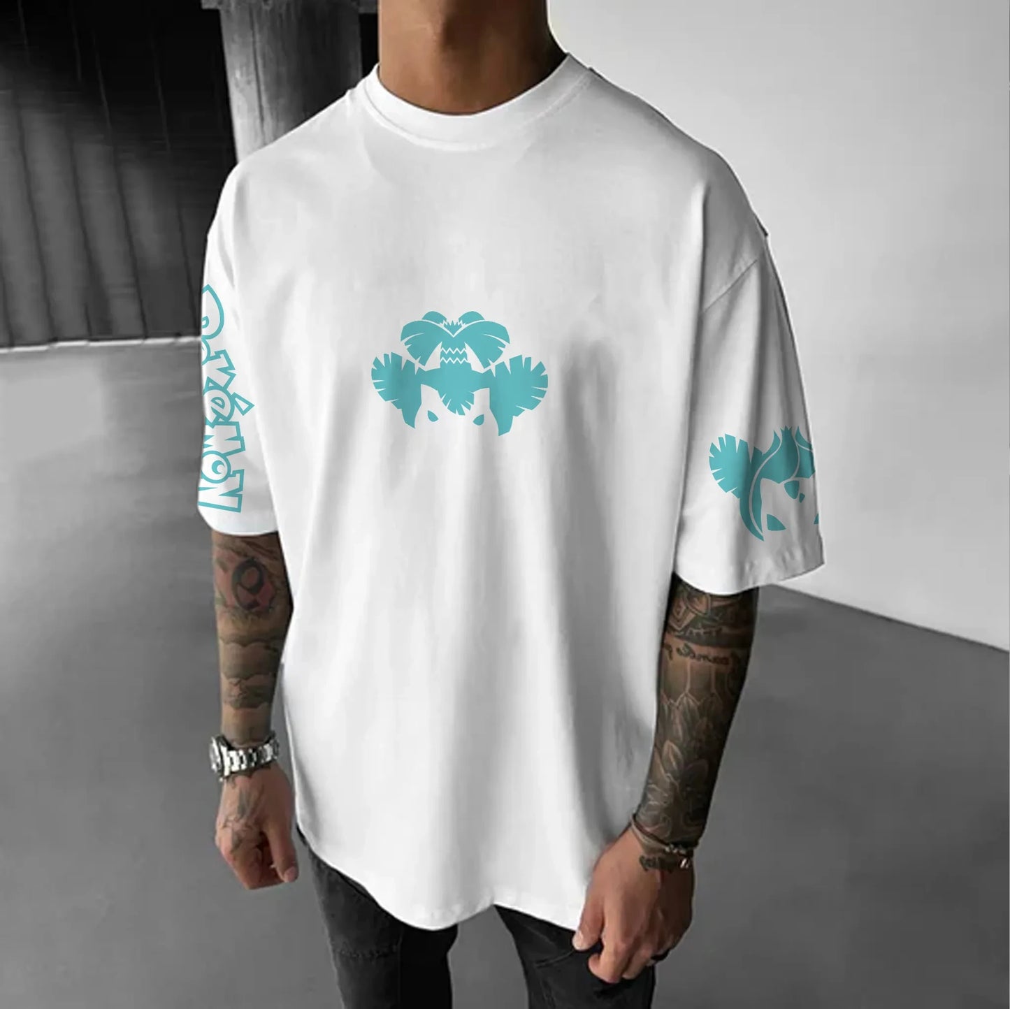 Pokémon Japanese Anime Peripheral Mimikyu Bulbasaur Short Sleeve T-Shirt Pokémon Summer Men's Fashion Breathable Sports Top