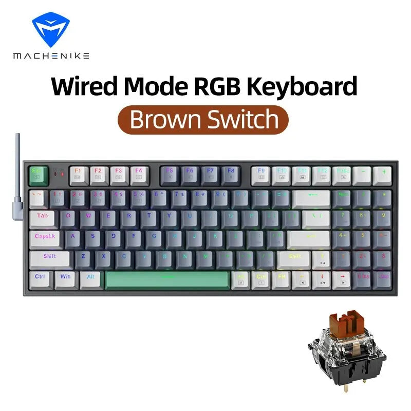 MACHENIKE K500 Mechanical Keyboard Wired Gaming Keyboard K500-B94 Hot Swappable 94 Keys 90% Layout RGB BackLight for PC Laptop