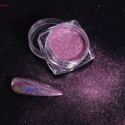 12Jars/set Holographic Glitter Nail Fine Powder 0.05mm Super Shinying Unicorn Rainbow Laser Powder DIY Mirror Manicure Powder