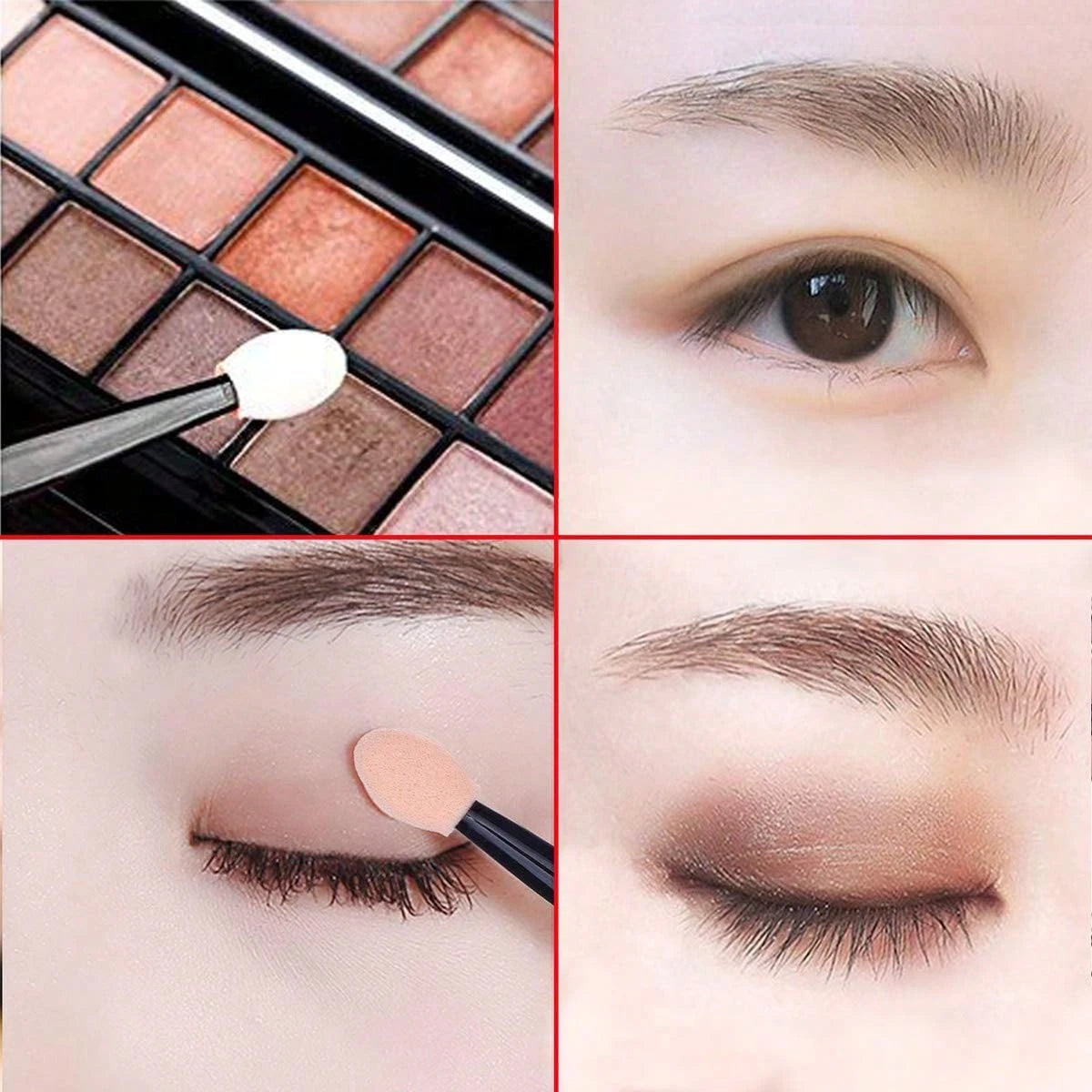 100/120/200Pcs Double-Headed Eyeshadow Brush, Disposable Dual Sided Eyeshadow Brush Double Ended Sponge Applicator Oval Tipped