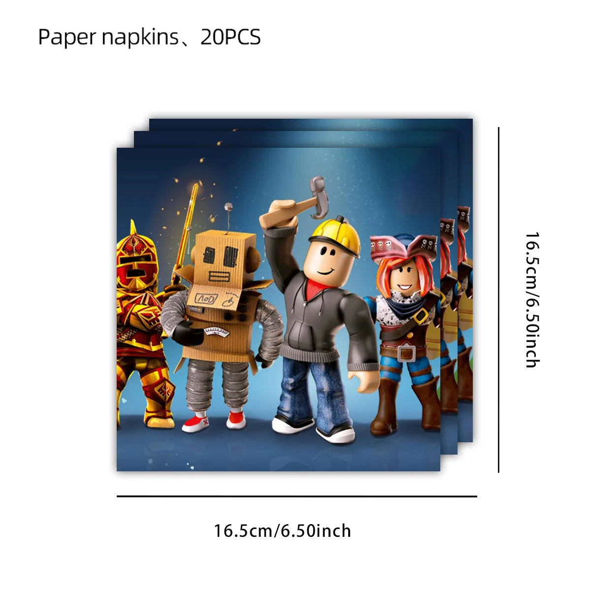 Roblox Boy Kids Set Birthday Party Decorations Tableware Tablecloth Cup Plate Napkin Bags Baby Shower Roblox Party Favor Kits