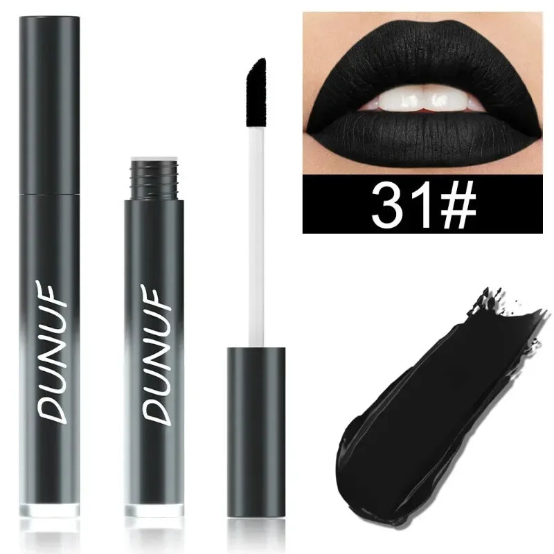 DUNUF 32 Color Matte Liquid Lipstick: Bold Pigment Non-Stick Lip Glaze
