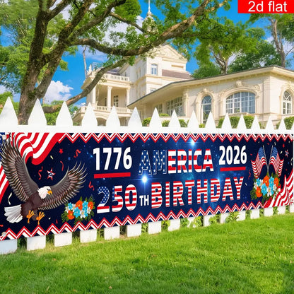 America 250 Years Yard Sign Long-Lasting Patriotic Decorations Banner 4th Of July Party Banner Vibrant For Wall Independence Day