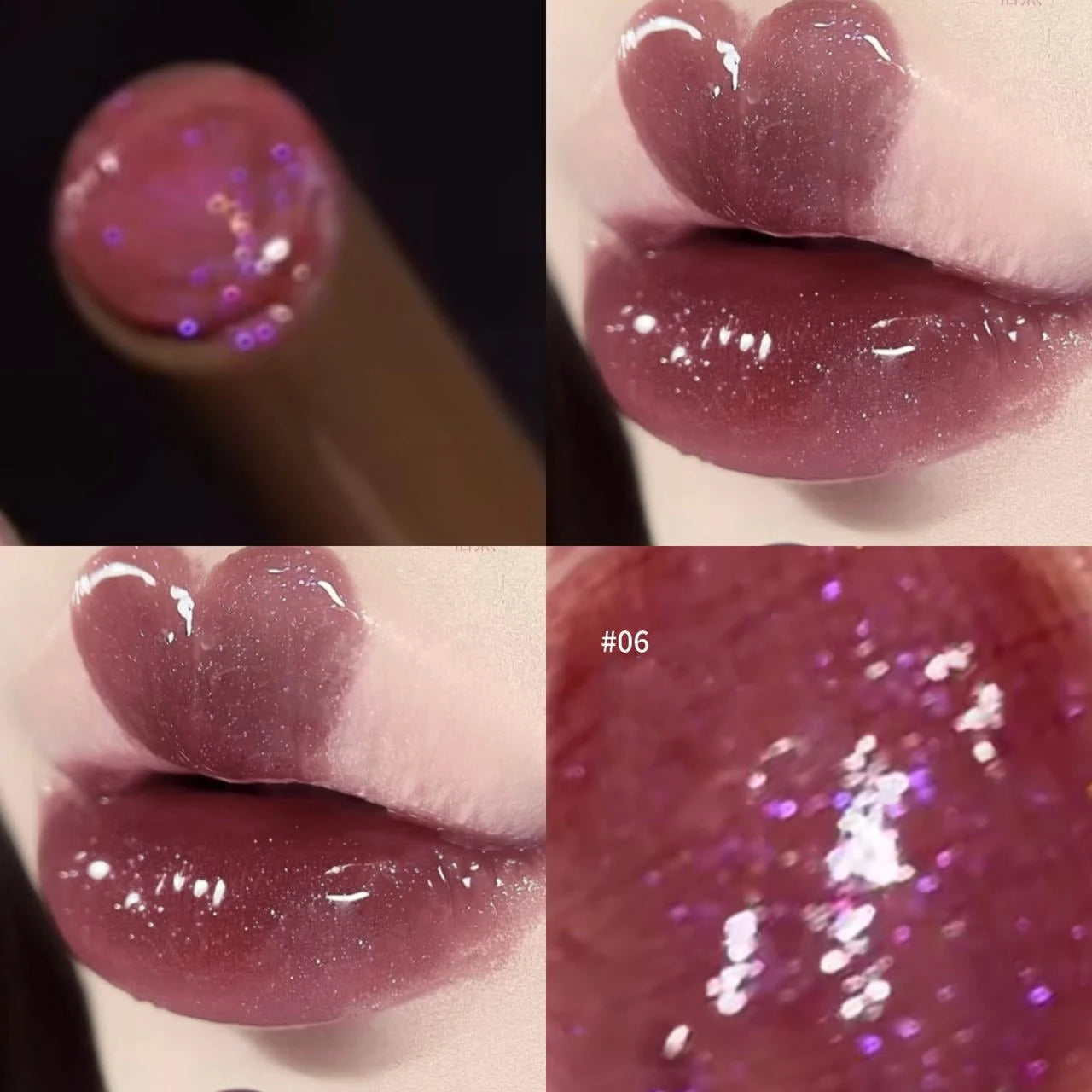 Purple Shimmer Lip Gloss.
