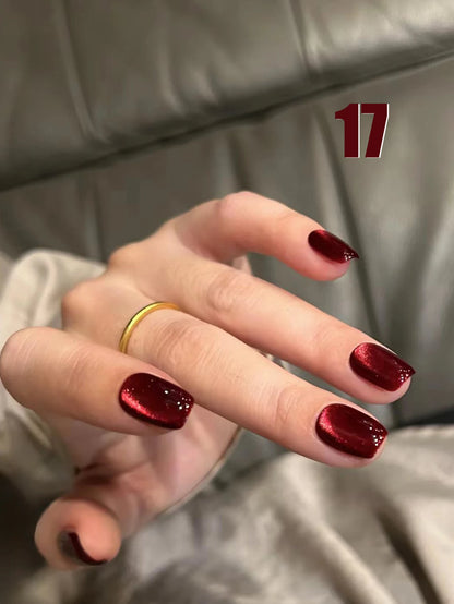 MIANEL 12ML Glass Bead Cat Eye Gel Nail Polish Flash White Spar Nude Color Magnetic Nail Polish White Nails Summer Nails 1-12pcs