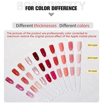 BORN PRETTY 30ml Milky White Hard Gel Jelly Nail Extension Gel Nail Polish Clear Acrylic Nail Color Soak Off UV Construction Gel