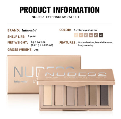 Lakerain Eyeshadow Palette Long-Lasting Eye Makeup Rich Pigment Neutral Shades Blendable Color Matte Nudes Eyeshadow Palette