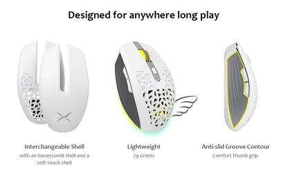 Delux M820DC PAW3335 Wired + Wireless + Bluetooth Gaming Mouse 80 Million Clicks 16000 DPI RGB Rechargeable Mice For Computers