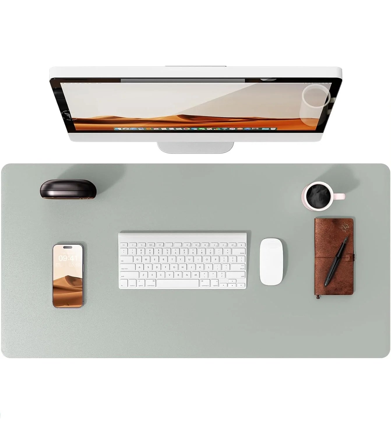YSAGi Premium PU Leather Desk Mat: Non-Slip Waterproof Office Protector