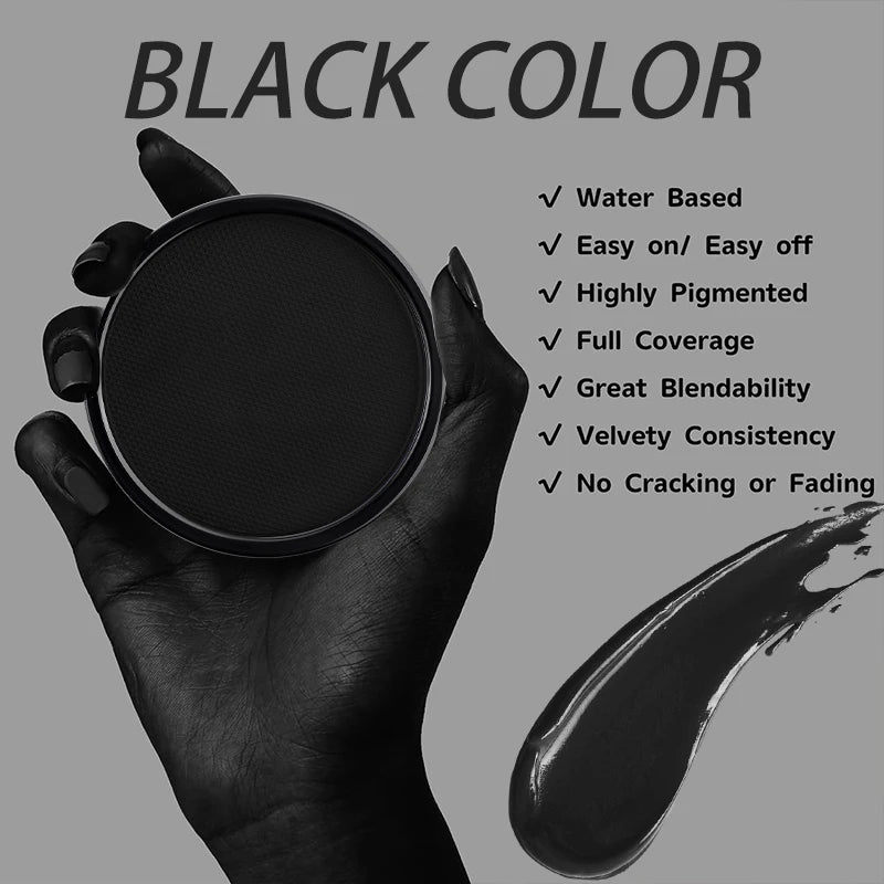 6 Colors Water Activated Face and Body Paint with 1 Brush,Non-Toxic Safe Water Soluble Face Paint for Cosplay,Halloween Makeup
