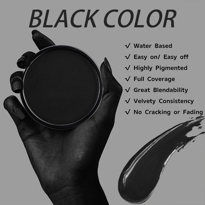 6 Colors Water Activated Face and Body Paint with 1 Brush,Non-Toxic Safe Water Soluble Face Paint for Cosplay,Halloween Makeup