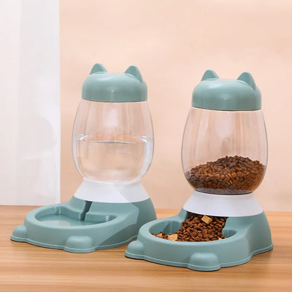 HOOPET 2025 New Cat Bowl 3 Colors Pet Automatic Feeder Dog Drinking Bowl Dispenser for Puppy Cat Food Water Bowl Pet Accessaries