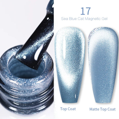 BORN PRETTY Sparkling Glass Bead Cat Magnetic Gel Nail Polish Flash White Spar Red Color Semi Permanent Soak Off UV Gel Varnish