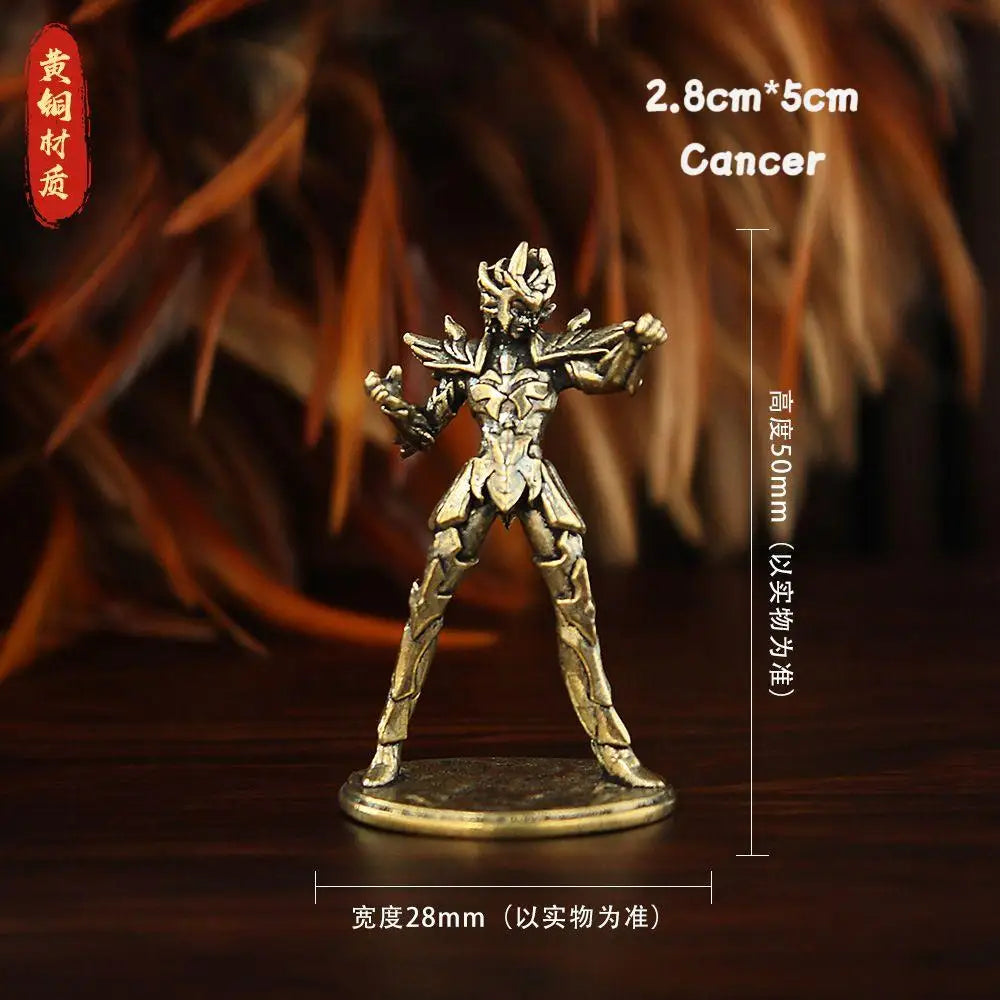 Golden Gold Saints Mini Figures Set Brass Style Anime Collectible Statues Luxury Desk Decor Gift for Anime Fans