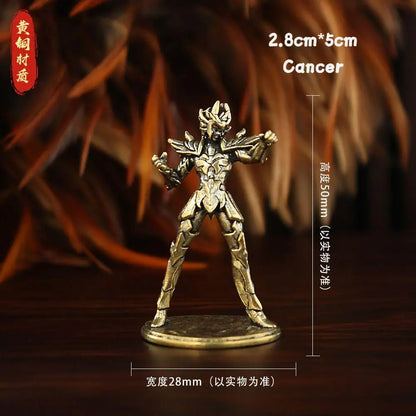 Golden Gold Saints Mini Figures Set Brass Style Anime Collectible Statues Luxury Desk Decor Gift for Anime Fans