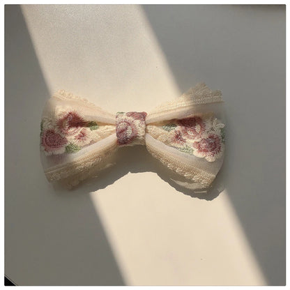Embroidered Lace Hair Bow.