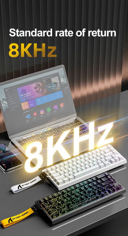 Magnetic Switch Keyboard ATTACK SHARK X68HE Wired and FREEWOLF F68 Wired F68Pro Wireless for Pro Gaming 8K Hz 0.01mm Rapid Trigg