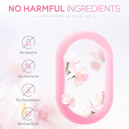 LAIKOU Japan Sakura Skin Care Set: 5-Piece Hydrating & Brightening Kit