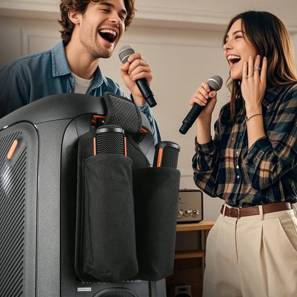 Mic Hanger Storage Holder Mic Organizer Bag Microphone Carrying Case for JBL PartyBox 110/120 Wireless Microphone