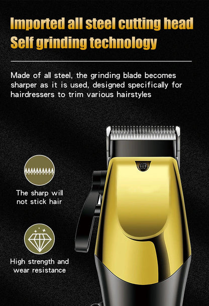 USB Rechargeable Hair Clippers for Men, Three-piece Set with Oil Head and Electric Trimmers, Ideal for Home Use
