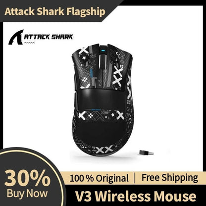 ATTACK SHARK V3 Light Wireless Gaming Mouse PAW3311 Sensor 25000DPI500mAh, 62g 25KDPI 2.4G/BT/USB-C Rechargeable Wireless Mouse