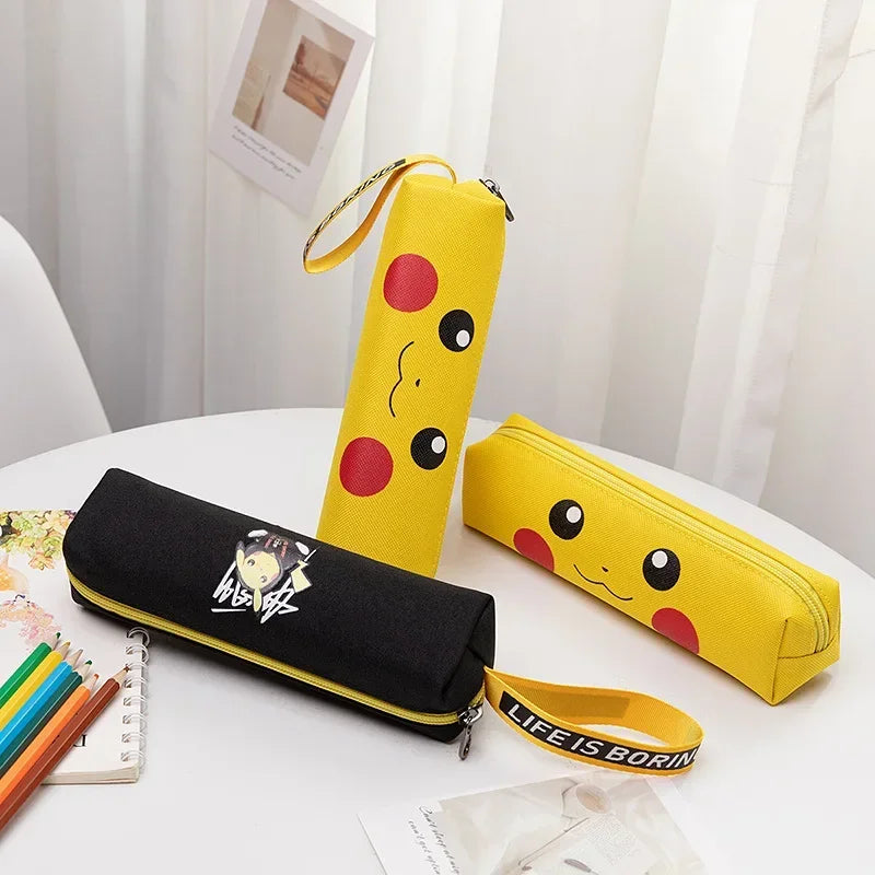New Anime Pokemon Pikachu Pencil Case Kawaii Cartoon School Student Glowing Pencil Bag Stationery Kids Supplies Festival Gift