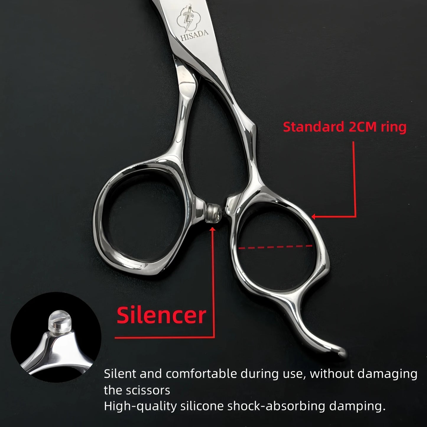 HISADA hairdressing scissors	professional barber scissors 6.0  Inch scissors VG10 material professional barber scissors