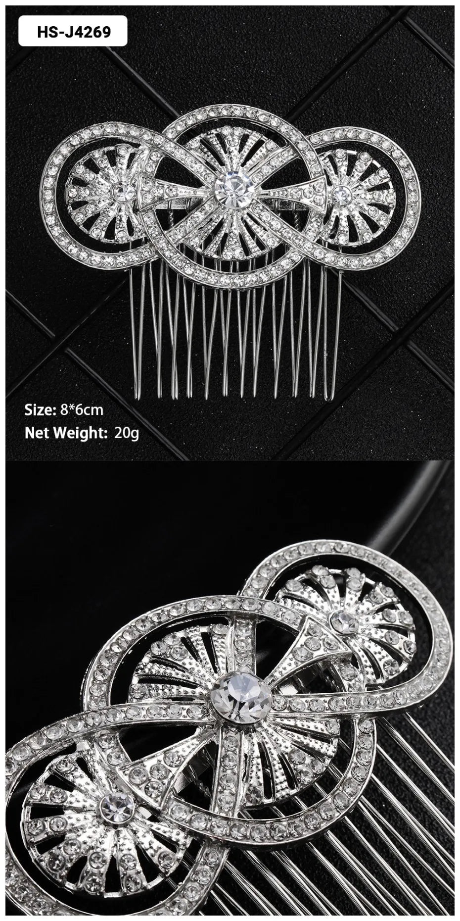 Crystal Bridal Hair Comb.