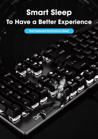 GK410 Professional Mechanical Keyboard: Metal Panel & RGB Backlit Gaming Edition