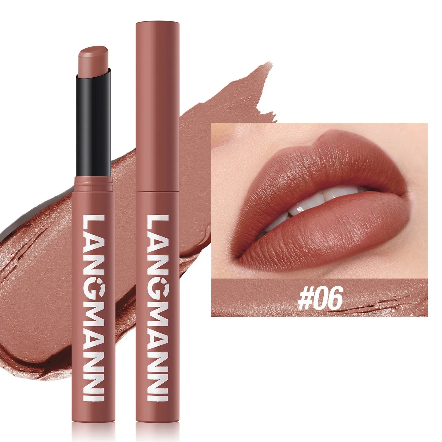 12 Color Matte Lipstick Pencil Waterproof Long Lasting Non-Stick Cup Lip Stain Tint Cosmetic Nude Lipstick Pen Makeup Maquillage