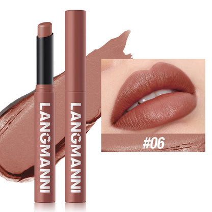 12 Color Matte Lipstick Pencil Waterproof Long Lasting Non-Stick Cup Lip Stain Tint Cosmetic Nude Lipstick Pen Makeup Maquillage