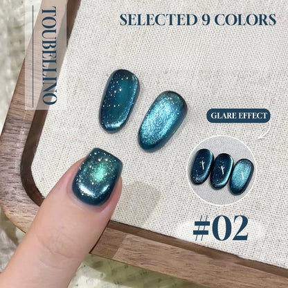 MIANEL 12ML Glass Bead Cat Eye Gel Nail Polish Flash White Spar Nude Color Magnetic Nail Polish White Nails Summer Nails 1-12pcs