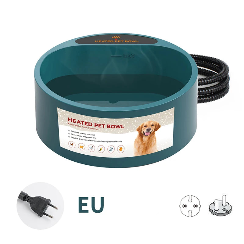Dog Heated Water Bowl Pet Thermostatic Dog Bowl for Cats Dogs Chicken Birds Outdoor Winter Dog Bowl 2.2L Water Bottle