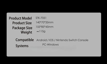 Multi-Functional Wireless Game MINI Gamepad for Switch with RGB Lights and Hall Rocker,Support Burst Function