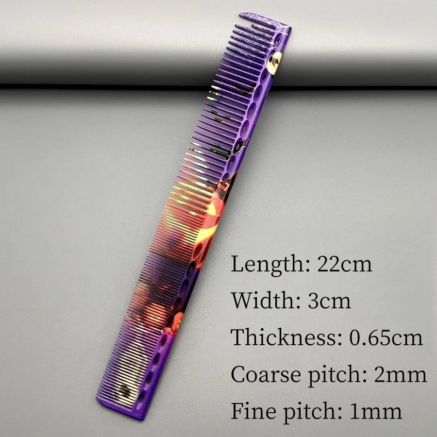 Hair Cutting Comb With Scale Cyan Yellow Ruler Haircut Combs Barber Shop Hairdressing Hairbrush Salon Styling Tools Y0521