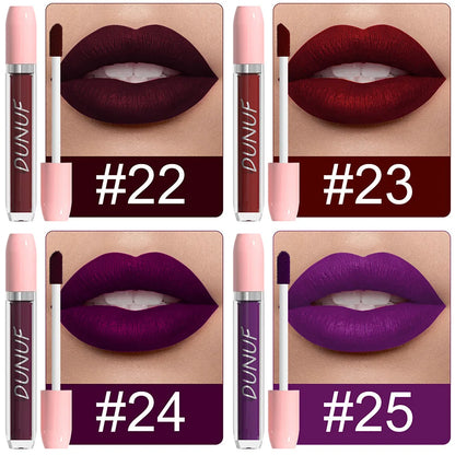 25 Color Velvet Matte Lipstick Liquid Waterproof Sexy Red Matte Lip Glaze Non-Stick Halloween Makeup Not Easy To Fade Lip Gloss