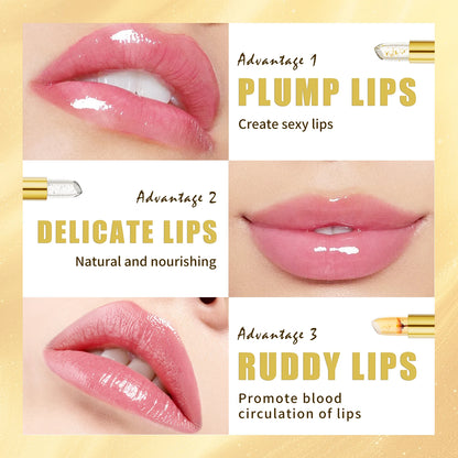 Temperature Color Changing Women Flower Lipstick Transparent Waterproof Moisturizing Crystal Jelly Pearlescent Lip Balm Cosmetic