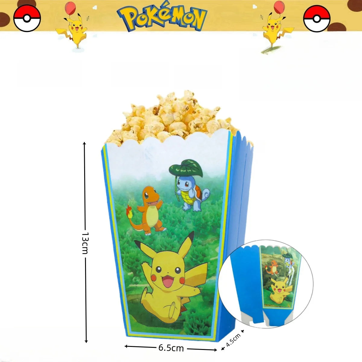 Pokemon Popcorn Box Birthday Decor Pikachu Gift Box Poke Ball Cookies Chocolate Candy Box Baby Shower Kids Gifts Party Supplies