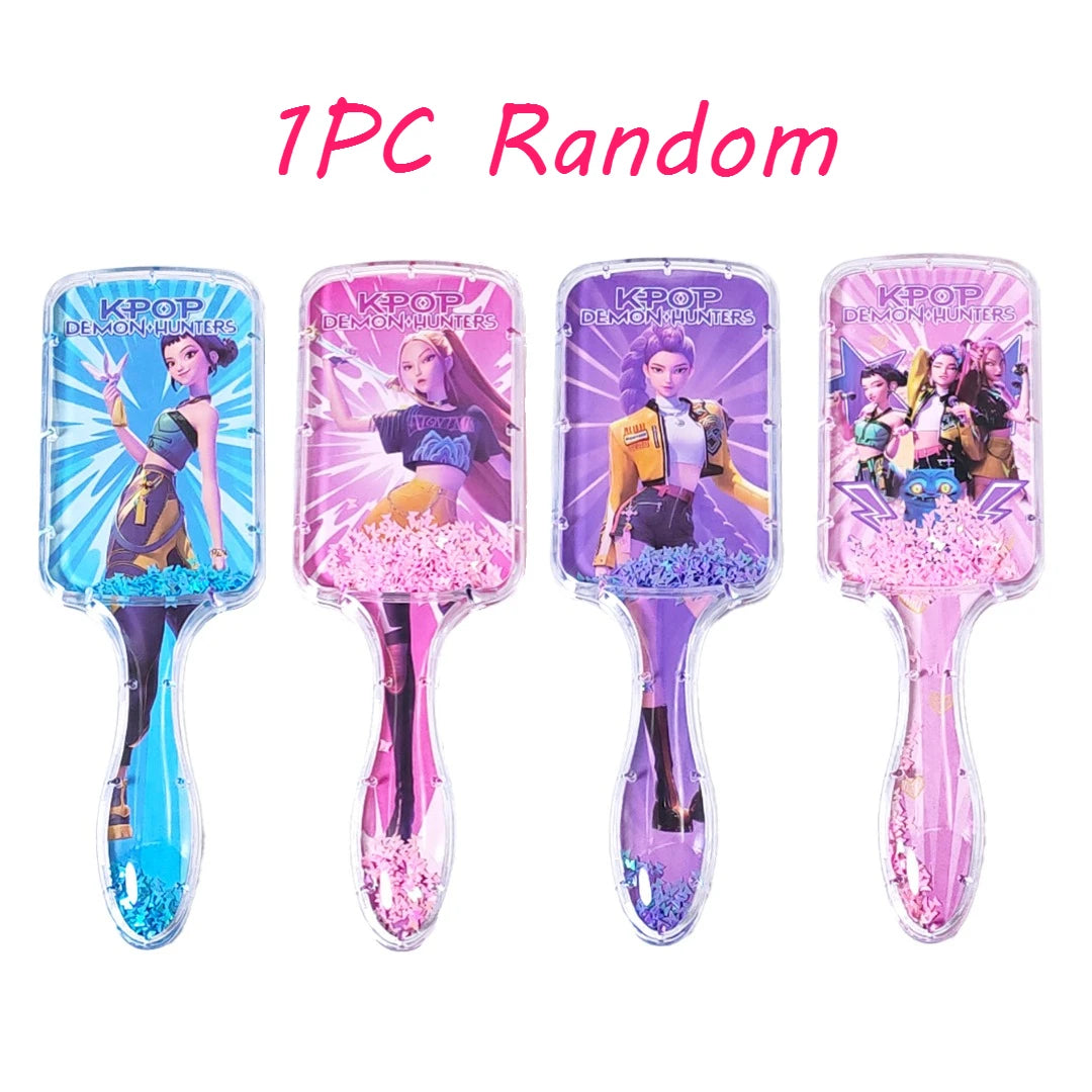 4PCS Anime Cartoon Air Cushion Comb, Portable Hairbrush Perfect Fans Club Gift for Girls and Students